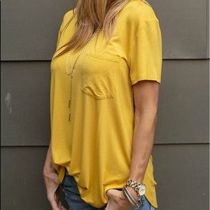 Grace & Lace Short Sleeve Mustard Perfect Pocket Tee